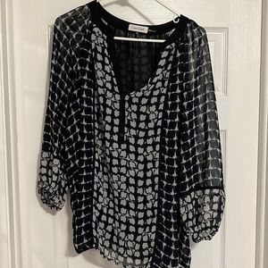 Size 0X Calvin Klein, long sleeve, sheer blouse